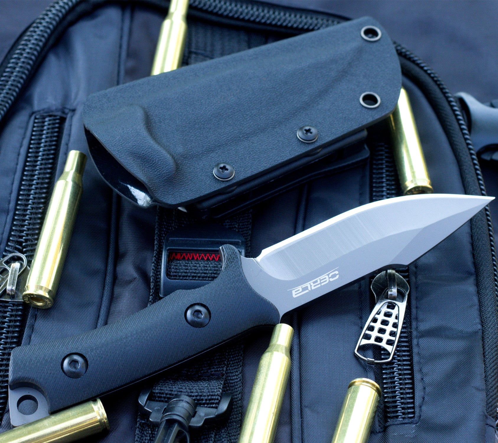 Oerla OLF-1009 Tactical Fixed Blade Knife 3.8 inch Blade with Black G10 Handle