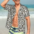 thumbnail image 7 of Fuzoiu Heart Leopard Print Hawaiian Shirt for Men, Summer Beach Casual Short Sleeve Button Down Shirts, Men’s Beach Summer Shirts with Pocket,Large, 7 of 7