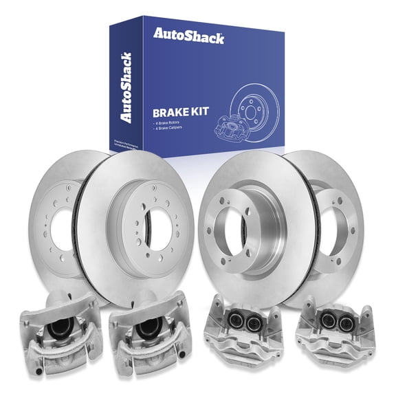 AutoShack Front Vented & Rear Vented Brake Rotors   Calipers 8-PC Brake Kit Replacement for 2007-2016 Toyota Tundra 2008-2016 Toyota Sequoia