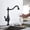 Black Bronze, variant on Kitchen Sink Faucet for Bar Farmhouse Commercial, Bronze Black Long Neck Kitchen Faucet, Deck Mounted Rotate Spout Bathroom Kitchen Mixer Tap, Hot Cold Water Faucet