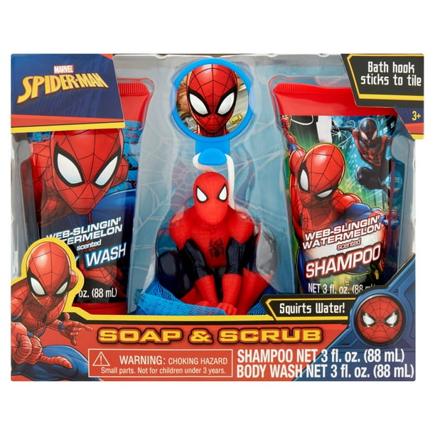 Marvel Spiderman Soap & Scrub Shampoo and Body Wash Bath Set, 4pcs -  Walmart.com