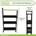 thumbnail image 2 of 7Penn Bathroom Shelf Organizer Slim Rolling Storage Cart - Laundry Room Shelves, 2 of 7