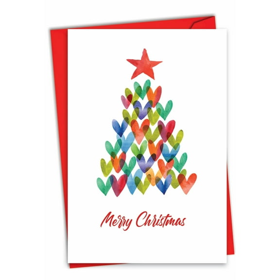 1 Funny Christmas Card with Envelope - Holiday Hearts C2916AXSG