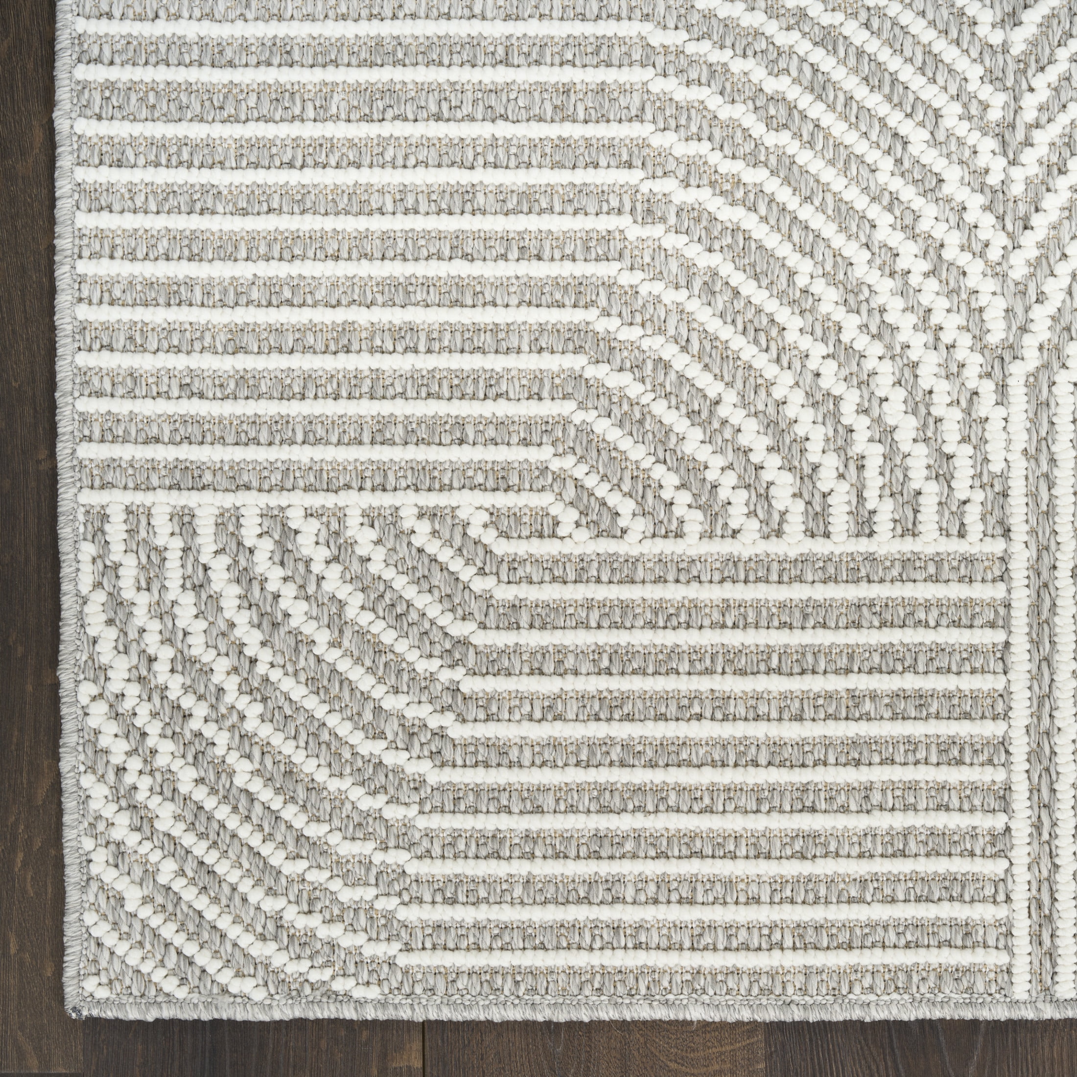 Nourison Textured Home 5'3" x 7' Grey Ivory Modern Indoor Rug