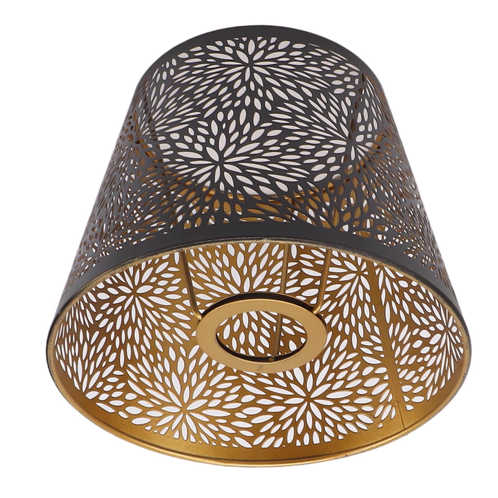 Rupoun Iron Tree‑Shaped Lamp Shade – E27/E26 Forest Carving, Black with Gold Inlay,Modern Table/Wall/Ceiling Decor