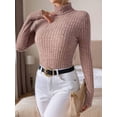 thumbnail image 3 of Weardear Women's Turtleneck Sweaters 2024 Fall Fitted Long Sleeve Pullover Sweater Ribbed Knit Basic Tops, 3 of 9