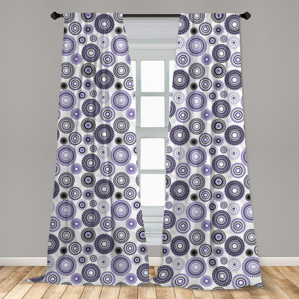 Purple And Black Curtains 2 Panels Set, Black And Purple Bedroom Curtains