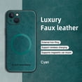 thumbnail image 3 of ELEHOLD PU Leather Case For iPhone 15 Slim Magnetic Shockproof Cover, [MagSafe Compatible], [Lens&Screen Protection], Drop protection Case - Green, 3 of 11