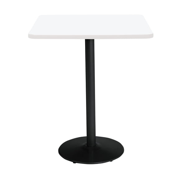 KFI Studios Mode 3.5' Square Bistro Table, Designer White, Black Base