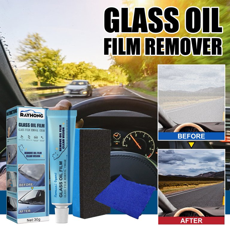 2 in 1 Car Oil Film Cleaner Car Windshield Glass Oil Film Removing Paste  Powerful Waterproof Rainproof Anti-fog Glass Cleaner