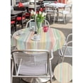 thumbnail image 5 of Outdoor Tablecloth with Umbrella Hole for Patio/Picnic/Party/Camping, Colorful Striped Waterproof Table Cloth Round Cover Washable, Modern Farmhouse Vertical Stripes Burlap (Dia 54"), 5 of 8