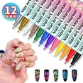 thumbnail image 6 of 12 Colors Nail Art Pens Set,Nail Art Markers for Gel Nails,0.5 Mm DIY Nail Art Pens for Painting Nails,Quickly Dry Nail Doodle Pens for Nail Art, 6 of 6