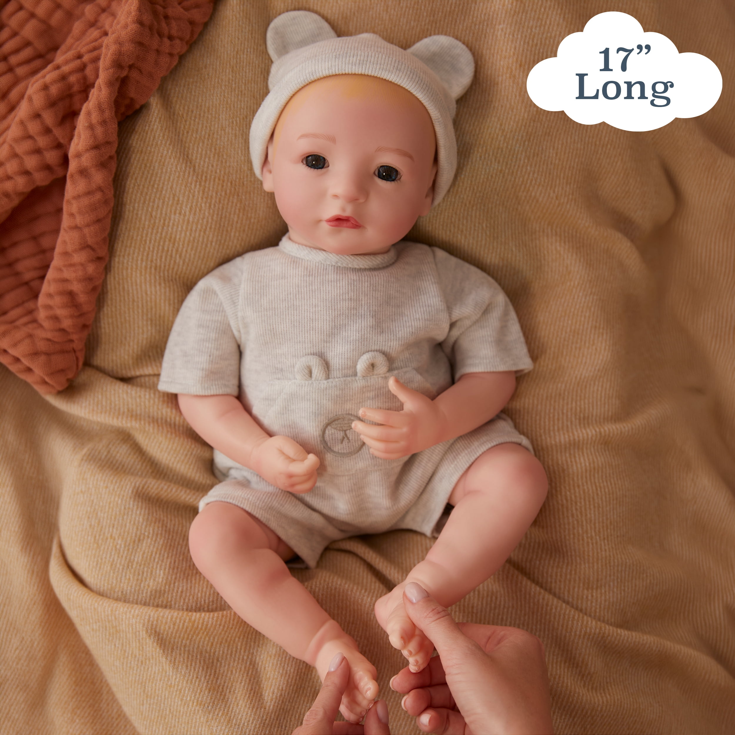 BABY born Real Hand-Painted, Realistic Reborn Baby Doll Boy - Light, Open Eyes, Ages 3+