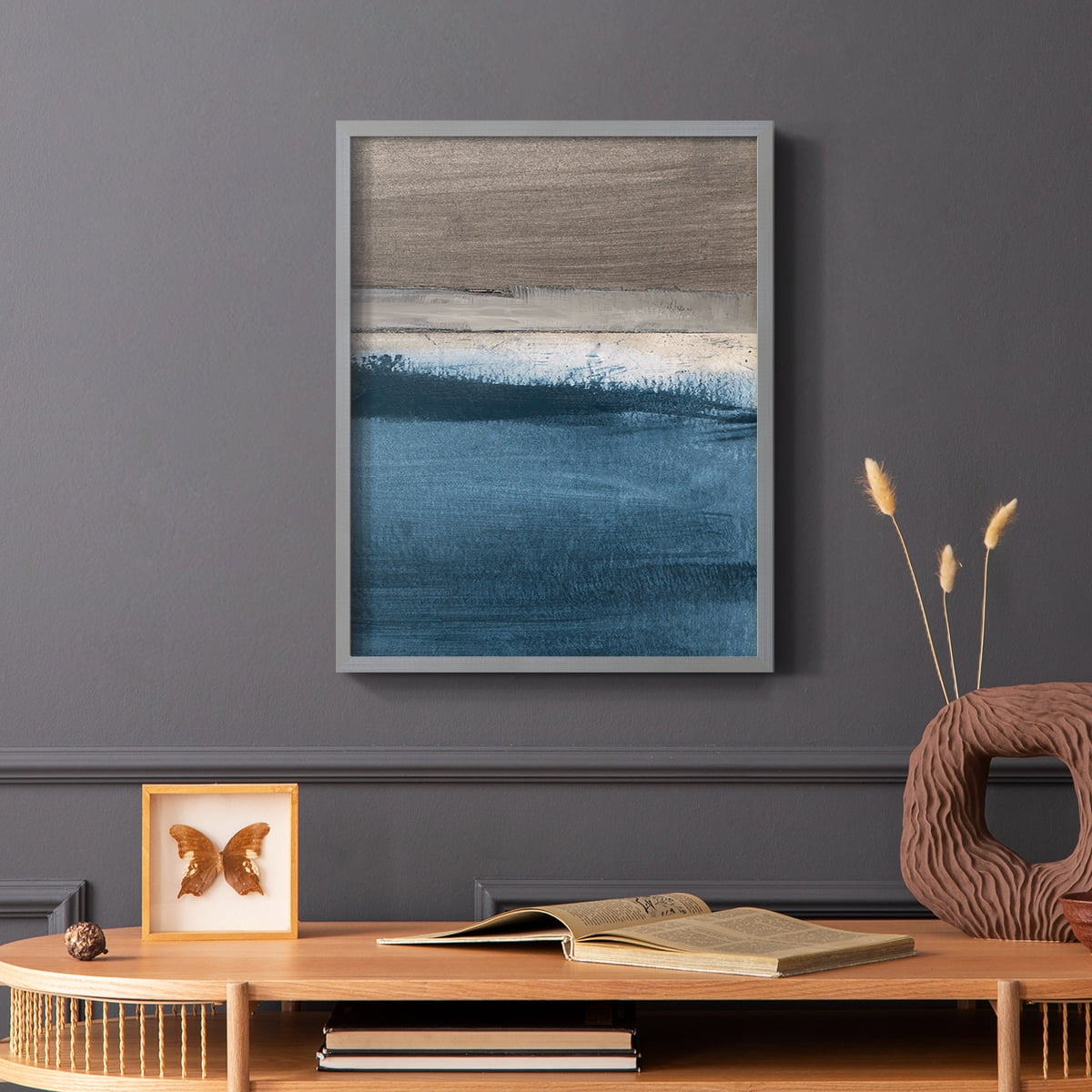 Midnight Sky II in Gray Solid Wood 11 x 14 Framed Print