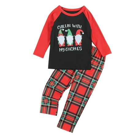

Dewadbow Christmas Parent-child Letter Deer Print Romper Plaid Clothes