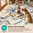 thumbnail image 4 of Design&I 3'x5' Washable Accent Rug Pet Friendly & Non-Slip Built-In Grip Floorcarpet Motif Flowing Veins Ivory Field Grey Accessories for Bedroom, Walk-in Closet, 4 of 7