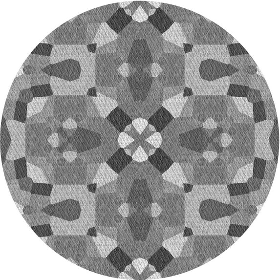 Ahgly Company Indoor Square Patterned Ash Gray Area Rugs, 3' Square