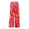 thumbnail image 6 of Jxximdong Palazzo Pants for Women, Petite High Waist Wide Leg Summer Beach Vacation Pants Boho Casual Palazzo Trousers, Red Womens Casual Trousers, 6 of 7