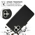 thumbnail image 5 of YEYKX Wallet Case for iPhone 16 Plus 6.7inch with Wrist/Shoulder Strap, 9 Card Slots Zipper Purse Luxury Leather Stand Checkered Cell Phone Cover,Black,For iPhone 16 Plus, 5 of 10