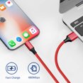 thumbnail image 4 of Aioneus 2X iPhone Charger Cord 5FT Fast Charging Cable Nylon Braided USB Charge Cord Cable for iPhone 13/12/11 Pro Max/XS MAX/XR/XS/X/8/7/Plus/6S/6/SE/5S/iPad (red), 4 of 7