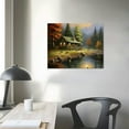 thumbnail image 3 of JRXY  Canvas Painting - Village Prints Pictures Farmhouse Mountain Lake Nature Wall Art for Living Room Bedroom Decor 20x16in, 3 of 4