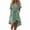 Green new1, variant on qolati Summer Dresses for Women Casual Ruffled Short Sleeve V Neck Button Tie Waist Midi Dress Loose Fit Beach Vacation Flowy Sundress with Pockets