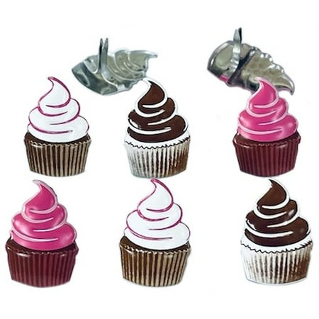 

Eyelet Outlet Shape Brads 12/Pkg-Swirl Cupcake