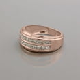 thumbnail image 4 of Halo Jewelers 1.00 Carat (ctw) 10k Rose Gold Round Cut Natural Diamond Mens Double Row Wedding Band Ring Jewelry For Mens | H-I Color, I2 Clarity, 1 CT Ring Size-13.5, 4 of 6