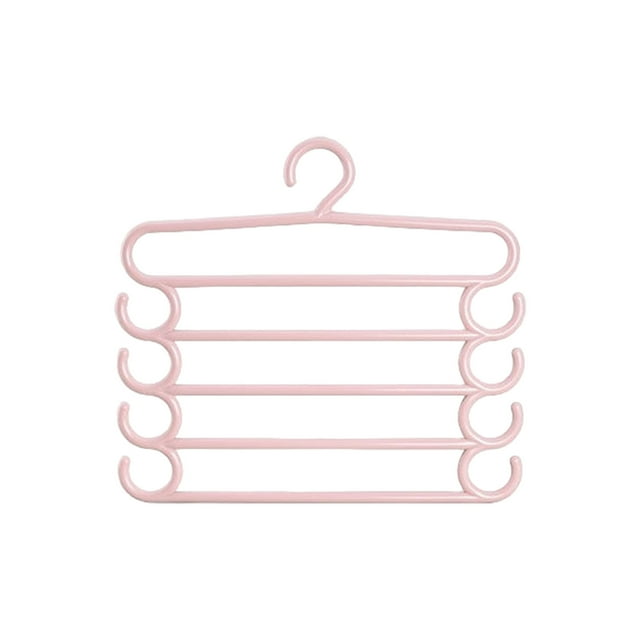 5-Tier Trouser Rack - Pants Hanger with Clips | Space-Saving | Black/White | Closet Organizer