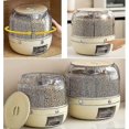 thumbnail image 4 of Rice And Cereal Storage Box, 6 Compartments Rice Storage Round Cereal Dispenser, 360 Rotating Food Dispenser With Lid For Beans, Rice, Peanuts, Barley, 4 of 5