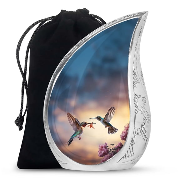 SUBSH Humming Birds - Urns For Human Ashes Adult Female - Large Urns - Urns For Men - 10 Inch - Cremation Urn For Human Ashes - Human Remains Urns For Mom & Dad - Funeral Urn Ashes