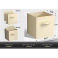 thumbnail image 3 of Sorbus 11" Collapsible Fabric Storage Cubes - 6 Foldable Bins with Handles for Clothes, Toys, Books (Beige), 3 of 9
