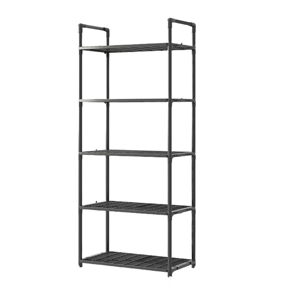 5 Tier Storage Shelves Wire Shelving Unit Shelve Metal Kitchen Laundry Room Organization Home Pantry Closet Bathroom Organizers Garage Rack Black