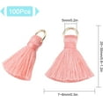thumbnail image 2 of 1 Box 100Pcs DIY Tassels Mini Mala Craft Tassel Kit with Jump Rings Cotton Tassels for Crafts Earring Necklace Jewelry Making Garland Keychain Tiny Charms Decorations Adult Women Pink, 2 of 9