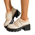 thumbnail image 2 of EKVAHL Loafers for Women Chunky Low Heel Oxfords Slip On Casual Shoes Fall Winter Outdoor Walking Work Shoes, 2 of 6