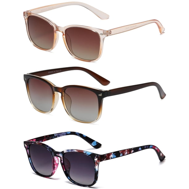 Lentes de Sol DUSHINE Polarizados para Mujer con Protección UV400 (Paquete de 3)