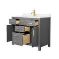 thumbnail image 3 of Wyndham Collection Beckett 42" Wood Single Bathroom Vanity in Dark Gray/Gold, 3 of 6