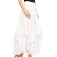 thumbnail image 4 of Sakkas Lucia Womens Bohemian Gypsy Convertible Fold Over Waist Skirt Flare Long - White - Small, 4 of 5