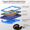 thumbnail image 6 of Shockproof Case for Samsung Galaxy Tab A9 8.7" SM-X110 X116 X118, Military Grade Protection Rotating Stand Hand Strap Shoulder Strap Kids Friendly Bumper Rugged Case for Galaxy Tab A9,Blue, 6 of 8