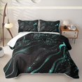 thumbnail image 2 of Erosebridal Cyan Abstract Wave Twin Quilt Set for Women Men, Marble Ombre Dot Print Twin Coverlet Set, 2pcs, 2 of 7
