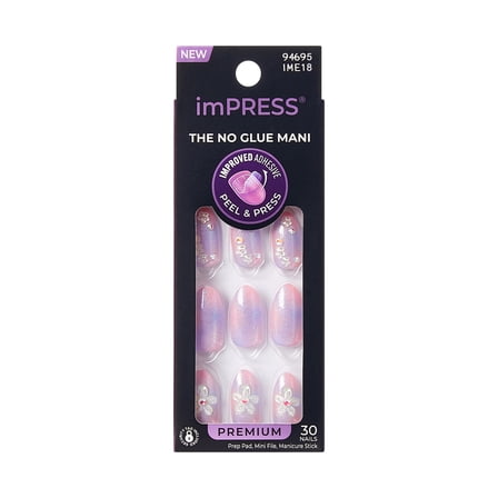 KISS imPRESS Premium Press On Nails, ‘Pick Me First’, color, length shape, 30 Count
