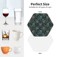 thumbnail image 4 of KLL Drink Coasters Set Hexagon of 4,PU Leather Absorbent Coasters Set Decorative Coffee Cup Coasters Housewarming Gift for Home Decor-Owl Doodle, 4 of 5