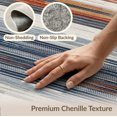 thumbnail image 6 of ODIKA 9'x12' Washable Area Rug Non-Shedding, Easy Care Rag Chindi Knit Striped Boho Vintage Stripe Bands Multi Banded for Master Suite, California King, Under Bed, 6 of 7