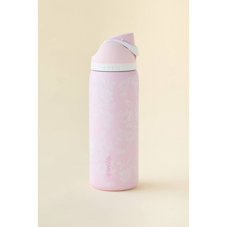 The OWA-LA Insulated Stainless Steel Water Bottle with Straw, Great for Travel, 32 oz, Ribbon Toile