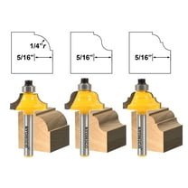 Elaborate 2 Bit Crown Cap Molding Router Bit Set - 1/2