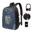 thumbnail image 3 of YFYANG 17" Laptop Backpack, Watercolor Floral Pattern Fashion Travel Work Backpack with USB and Headphone Cable Interface for Men and Women, 3 of 8