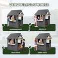 thumbnail image 3 of Ktaxon Wooden Outdoor Playhouse Lemonade Stand w/ Split Door, Pretend BBQ Grill Set, 50pcs Accessories, Ages 3-8, Gray, 3 of 10