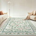 thumbnail image 2 of LOKHOM 4'x 6' Floral Washable Area Rugs for Living Room, Non Slip Low Pile Floor Carpet Soft Distressed Rug for Bedroom, Dining Room, Green, 2 of 9