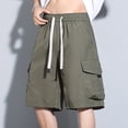 thumbnail image 2 of Men Shorts Casual Knees Plus Size Cargo Shorts for Men, Fashion Elastic Waist Casual Shorts with Multi Pocket, Loose Hiking Sports Short Pants Green-a 4XL, 2 of 6