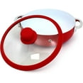 thumbnail image 1 of IMUSA 6.9qt Aluminum White Ceramic Caldero with Glass Lid & Silicone Rim, Red, 1 of 8